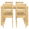 5 Piece Dining Set Panama - Solid Wood Pine | Hipomarket