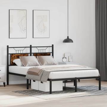 Smoked Oak Bed Frame 120x200 cm - Durable & Stylish