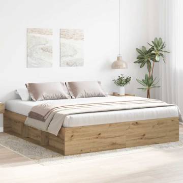 Artisan Oak Bed Frame 200x200cm - Durable & Stylish