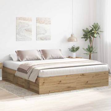 Artisan Oak Bed Frame 180x200cm | Super King Engineered Wood