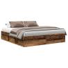 Old Wood Bed Frame 200x200cm - Stylish Storage Solution