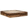 Old Wood Bed Frame 200x200cm - Stylish Storage Solution