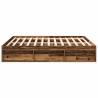 Old Wood Bed Frame 200x200cm - Stylish Storage Solution