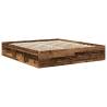 Old Wood Bed Frame 200x200cm - Stylish Storage Solution