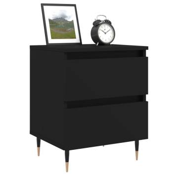  Bedside Cabinet Black 40x35x50 cm Engineered Wood