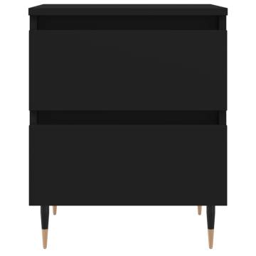  Bedside Cabinet Black 40x35x50 cm Engineered Wood