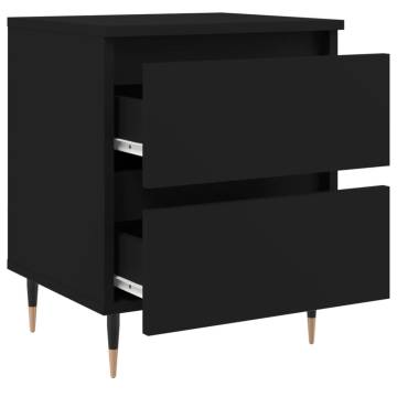  Bedside Cabinet Black 40x35x50 cm Engineered Wood