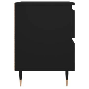  Bedside Cabinet Black 40x35x50 cm Engineered Wood