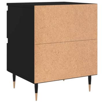  Bedside Cabinet Black 40x35x50 cm Engineered Wood