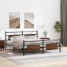 Brown Oak Metal Bed Frame 180x200 cm Super King | HipoMarket