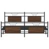 Brown Oak Metal Bed Frame 180x200 cm Super King | HipoMarket