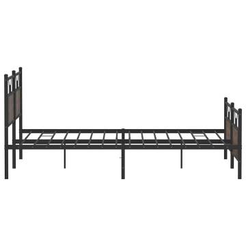 Brown Oak Metal Bed Frame 180x200 cm Super King | HipoMarket