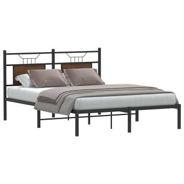 Brown Oak King Size Bed Frame 150x200 cm - Durable & Stylish