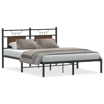 Brown Oak King Size Bed Frame 150x200 cm - Durable & Stylish