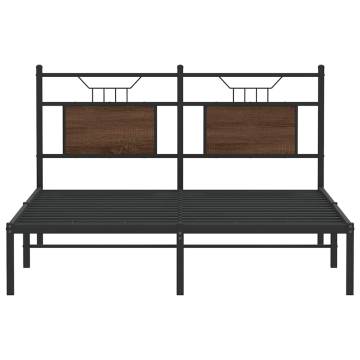 Brown Oak King Size Bed Frame 150x200 cm - Durable & Stylish