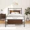 Brown Oak Bed Frame without Mattress - 107x203 cm | Hipo Market