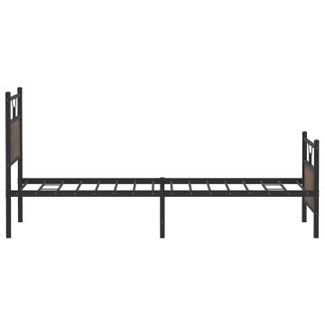 Brown Oak Bed Frame without Mattress - 107x203 cm | Hipo Market