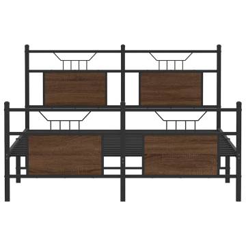 Stylish Brown Oak Bed Frame 140x200 cm - Durable & Functional