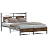  Bed Frame without Mattress Smoked Oak 150x200 cm King Size Engineered Wood Colour smoked oak Size 150 x 200 cm Model with headboard & dual low footboard 