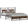 King Size Bed Frame without Mattress - Smoked Oak 150x200 cm