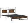 King Size Bed Frame without Mattress - Smoked Oak 150x200 cm