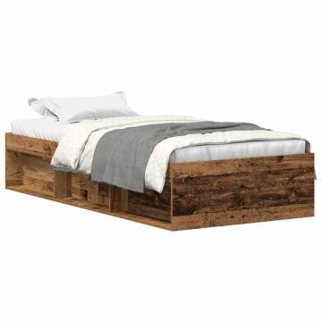 Old Wood Bed Frame 90x200cm - Engineered Wood Sleep Solution