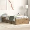  Bed Frame without Mattress Artisan Oak 100x200cm Engineered Wood Colour artisan oak Size 100 x 200 cm 