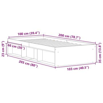 Artisan Oak Bed Frame 100x200cm - Durable & Stylish