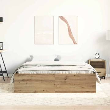 Artisan Oak Bed Frame 120x200cm - Engineered Wood