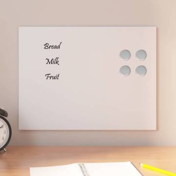 Wall-mounted Magnetic Board White 40x30 cm - Tempered Glass