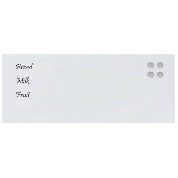 Wall-mounted Magnetic Board White 100x40 cm - Tempered Glass