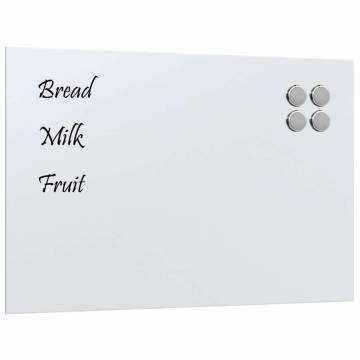 Wall-mounted Magnetic Board White 60x40 cm - Durable Glass