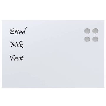 Wall-mounted Magnetic Board White 60x40 cm - Durable Glass