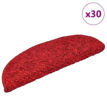 Stair Mats 30 pcs Red | Non-Slip & Washable | Hipomarket