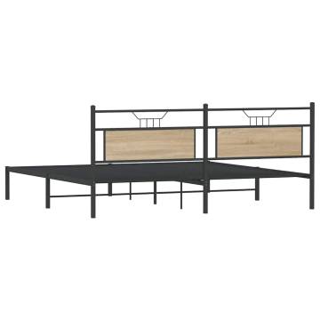 Sonoma Oak Bed Frame without Mattress - 193x203 cm