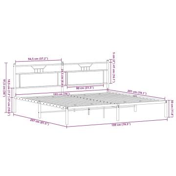 Sonoma Oak Bed Frame without Mattress - 193x203 cm