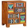 Vibrant Multicolour Sideboard - Solid Wood Acacia - 50x35x60