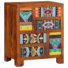 Vibrant Multicolour Sideboard - Solid Wood Acacia - 50x35x60