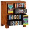 Vibrant Multicolour Sideboard - Solid Wood Acacia - 50x35x60