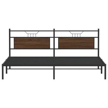 Brown Oak Bed Frame 200x200 cm - Stylish & Durable | Hipomarket