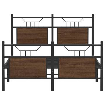 Brown Oak Bed Frame 120x200 cm - Durable Engineered Wood