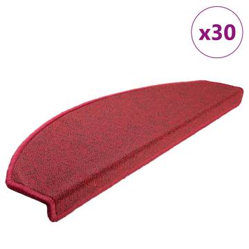 Stair Mats 30 pcs Bordeaux Red | Non-Slip & Decorative