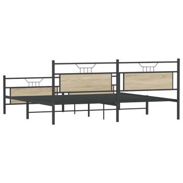 Metal Bed Frame Sonoma Oak 200x200 cm - Stylish & Durable