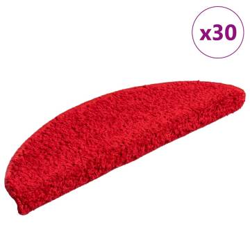 Stair Mats 30 pcs Red 56x17x3 cm - Non-slip & Washable