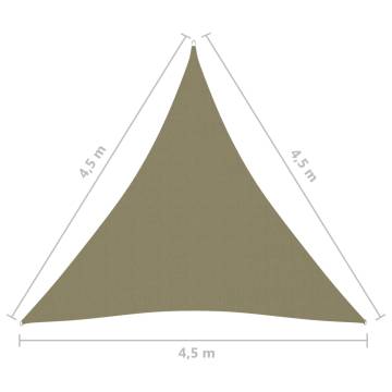 Sunshade Sail Oxford Fabric Triangular 4.5x4.5 m Beige