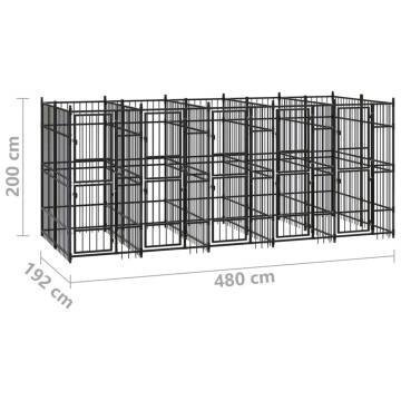 Outdoor Dog Kennel Steel 9.22 m² | Durable & Secure