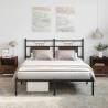 Brown Oak Bed Frame 140x190 cm | Durable, Stylish & Spacious