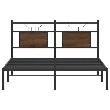 Brown Oak Bed Frame 140x190 cm | Durable, Stylish & Spacious