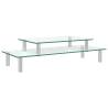 2-Tier Monitor Stand Transparent Glass - Organize Your Desk