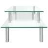 2-Tier Monitor Stand Transparent Glass - Organize Your Desk